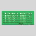 クラウン　テンプレート　英字・数字定規　サイズ：横１４０×縦６０×厚０．５ｍｍ