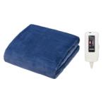 ショッピング電気毛布 掛け毛布 洗濯可 ユアサプライムス　プレミアムフェイクファー電気掛敷毛布（ネイビー）
