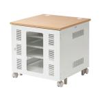 サンワサプライ　メーカー直送・法人様限定　19インチマウントボックス 10U 奥行き600mmCP-501（フレーム／ホワイト、天板／薄い木目）