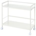  Aska тумбочка на колесах широкий 2 уровень белый ( белый )