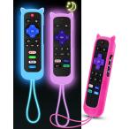 【並行輸入品】 ONEBOM Roku リモートカバー 3 個 猫耳デザイン、シリコンスキンケース、Hisense/TCL Roku TV に適合、スチームスティッ