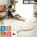 ラグマット 雲 洗える ラグ 3畳 シャギーラグ おしゃれ カーペット リビング 洗濯機 消臭 滑り止め付き 抗菌