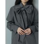 ショッピングSHIRTS WINTER SALE40%OFF アンヌーク anuke 2025FallWinter トップス Volume Ribbon Shirts ボリュームリボンシャツ 長袖 2WAY 無地 白シャツ 25秋冬 62520407