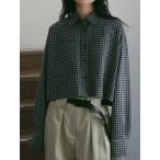 ショッピングチェック アンヌーク anuke 2026springsummer トップス Check Short Shirts 2月上旬予約 チェックショートシャツ ショート丈 長袖 26春夏 62610415