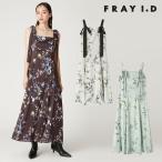 ショッピングリボン フレイアイディー FRAY I.D ワンピース 25秋冬 リボンディテールフローラルワンピース 11月上旬〜下旬予約 ロング丈 ノースリーブ