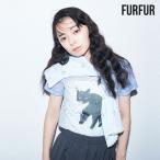 SALE30%OFF ファーファー FURFUR トップス 【上國料萌衣コラボ】Oolong花柄Tシャツ ミドル丈 半袖 コラボ 猫 rwct252060