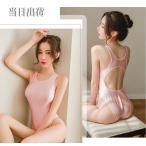 競泳水着風 ピンク ランジェリー レディース 体型カバー かわいい　セクシー 透ける コスチューム