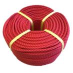 ポリエステルスパンロープ　赤色　径５ｍｍ　長さ１０メートル巻き