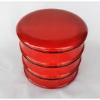 ショッピング重箱 国産 木製 重箱 おせち 本漆塗 つづみ型 丸三段重 6寸 18cm 朱塗内すり漆 香川漆器 弁当箱 漆器