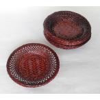 竹製  茶托 コースター 溜塗折返茶