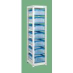 【代引不可】 サカエ (SAKAE) マルチプルラック コンテナ収納タイプ(単体) MR-30BL (140674) 《パールホワイト・色管理》 【大型】