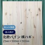 木材 北欧パイン集成材 横ハギ 25mm厚 幅900mm 長さ900mm 1枚 直線カットオーダー対応(10回無料) diy 天板 棚板 材料 (法人・店舗・個人事業主様向け)