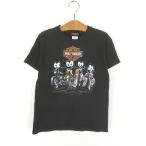  Kids б/у одежда 10s HARLEY DAVIDSON герой способ мотоцикл графика футболка чёрный S 10 лет . высший б/у одежда 