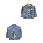  Kids б/у одежда 90s SESAME STREET роскошный герой .... Denim жакет G Jean 1 лет ранг б/у одежда 