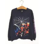  Kids б/у одежда 00s MARVEL SUPER MAN Супермен American Comics герой ламе принт футболка с длинным рукавом long T 7 лет ранг б/у одежда 