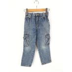  Kids б/у одежда 90s Lee Chemical Denim брюки-карго джинсы конический 5 лет 