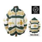 【送料無料 54%OFF】HOUSTON  ヒューストン   裏フリース仕様　カウチンセーター  「BIRD」   NO.22143   OFF×GREEN_Lサイズ (難あり特価)