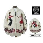 【送料無料 30%OFF】HOUSTON  ヒューストン    HAND KNIT・手編み カウチンセーター  　「 DANCE」     NO.22244    NATURAL_Lサイズ