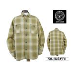 ショッピングno 【送料無料 28%OFF】HOUSTON ヒューストン  ヘビービエラ   VINTAGE WASH チェックWORKシャツ      NO.41252VW   KHAKI_XLサイズ