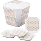 隅切 3段重箱小皿揃 麻の葉 重箱（大、中、小）3段X1 小皿x4 山加商店 ホワイト お正月 おせち 隅切3段 重箱 麻の葉 漆塗り 日本製