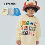 p.premier ヴィンテージファブリックフォト ロゴ トレーナー ピードットプルミエ 長袖 長そで キッズ 子ども服 P411055