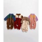 ショッピングジャンプスーツ p.premier カラーブロックファーフリースベビージャンプスーツ プルミエ フリース ジャンプスーツ ベビー 子供服 女の子 男の子 P426014