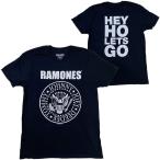RAMONES・ラモーンズ・HEY HO LETS GO SEAL・バックプリントあり・Tシャツ・バンドTシャツ