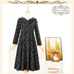 ワンピース　衿付きワンピース　　ベルト付き　ジャカード花柄 上品 30代 40代50代 　