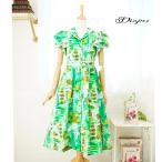 ショッピングフリル フリルスリーブ　コットン　ドレス　 ワンピース　レディース　ミモレ丈 ２０代３０代４０代 50代　