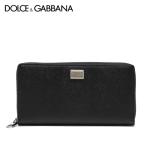 ドルチェ&ガッバーナ DOLCE&GABBANA  ロゴプレート ラウンドファスナー長財布【ブラック】 BP1672 AG219 80999/【2023-24AW】m-wallet