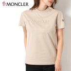 25SSモデル モンクレール MONCLER レディース ロゴ刺しゅう Tシャツ【ベージュ】 8C00008 89AUO 221/【2025SS】l-tops