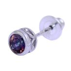 Yahoo! Yahoo!ショッピング(ヤフー ショッピング)メーカー取り寄せ品 AQUA FORTIS アクアフォルティス FPP-010RC-PUMQ アラベスク ロジウムコーティングピアス ミスティッククウォーツ（パープル） 片耳分