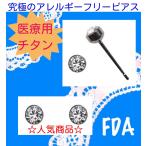 ピアス 低アレルギー 医療用チタンのFDAピアス/クリスタル