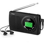 YOREK 高感度ラジオ 小型FM/AM/SWポケットラジオ ワイドFM対応ポータブルラジオ 電池式携帯ラジオ オートオフ機能付きステレオイヤホン付属
