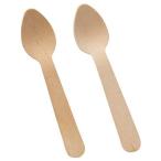 サンナップ　ウッドデザートスプーン 【天然素材の使い捨てスプーン】 木製（白樺） 11cm 100本