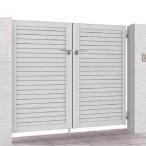 ショッピング09-10 開き門扉AB YM2型 両開き 柱使用 呼称09-10 扉寸法W1800(900+900)×H1000mm リクシル LIXIL 開き門扉 おしゃれ シンプル リフォーム