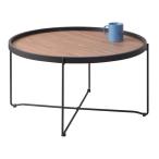 ラウンド トレーテーブル L 【ブラウン】 合成樹脂化粧合板 繊維板 ラッカー塗装 スチール(粉体塗装)