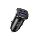 UGREEN USB C カーチャージャー 2ポート ミニ小型【PD30W+SCP22.5W 急速充電】 シガーソケット PD3.0/QC4.0/PPS対応 12V・24V車対応 車載充電器 コン