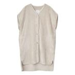 WARMY ロングベスト GREIGE 前開きボタン あったか ルームウエア ベスト  現代百貨 A719GG