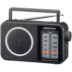 ショッピングラジオ ポータブルラジオ大文字表示 （AC、DC 2電源対応/収納式キャリーハンドル