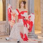 花魁 コスプレ ロング 仮装 コスプレ 和服 着物 花魁 ドレス 着物 コスプレ シフォン×インナー花柄レース ワンピースタイプ コルセット風 花魁着物ロングドレス