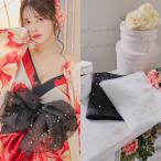 オーガンジー帯 パール&ラインストーン飾り付き 兵児帯 花魁 着物浴衣 浴衣 大人 帯 大判タイプ オーガンジー帯 帯のみの販売