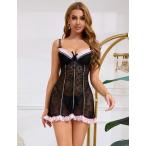 ベビードール 大きいサイズM-3XL 黒 �