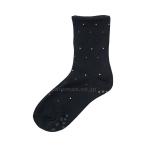 婦人ゴムなし柄すべり止めソックス（ドット）/333622〜24cmブラック(cm-313654)[1足]