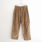 アーメン ARMEN *コットンワンタック入りコーデュロイパンツ*1ボトムス綿ブラウン茶フルレングスワイド(1-2301-89)【02A32】