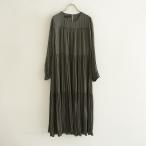 【定価1.3万】アーバンリサーチ URBAN RESEARCH *ランダムプリーツティアードワンピース*Fチャコールグレー(1-2304-87)【32D32】
