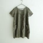 アーメン ARMEN *リネンショートスリーブチュニック*パフスリーブ半袖ワンピース(1-2307-535)【51H32】