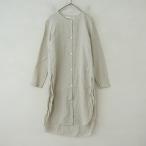 エヴァムエヴァ evam eva *リネンノーカラーサイドスリットロングシャツ*2チュニックブラウス羽織り麻(1-2503-43)【30D52】