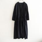 ショッピングラップ 【定価8.3万】アーツ&サイエンス ARTS&SCIENCE *tuck bottom wrap dress ラップワンピース*1ドレス黒(1-2506-5)【70G52】