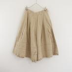 [ обычная цена 5 десять тысяч ]45a-rupi- M R45RPM *go вставка no tuck гонки юбка-брюки брюки *2 низ хлопок бежевый (1-2507-503)[52H52]